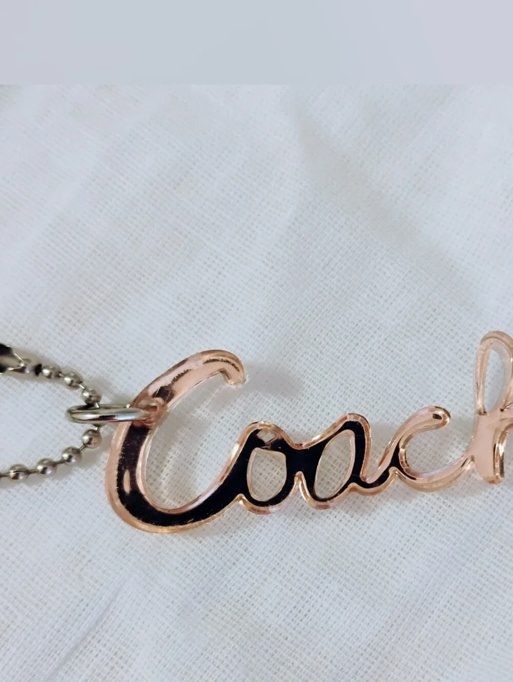 3FER Coach Bag Charms - Brushed Pewter/Gold Star, Hang Tag, Coach Script